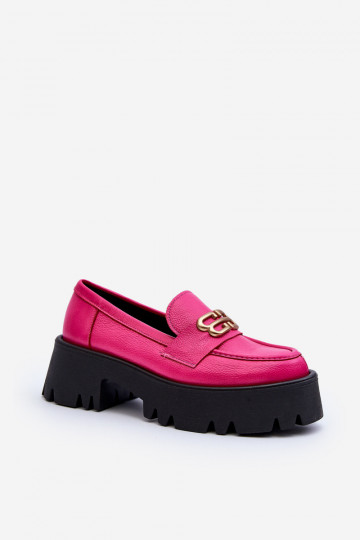 Mocasines para mujer Zazoo 20164 de cuero natural, rosa