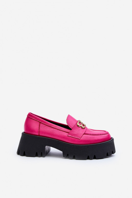 Mocasines para mujer Zazoo 20164 de cuero natural, rosa