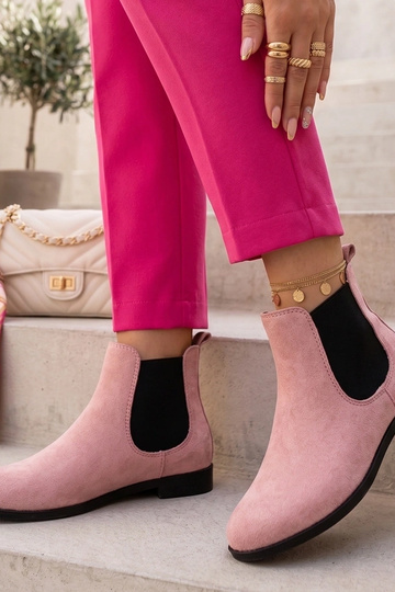 Botines rosas con caña elástica Cinzia