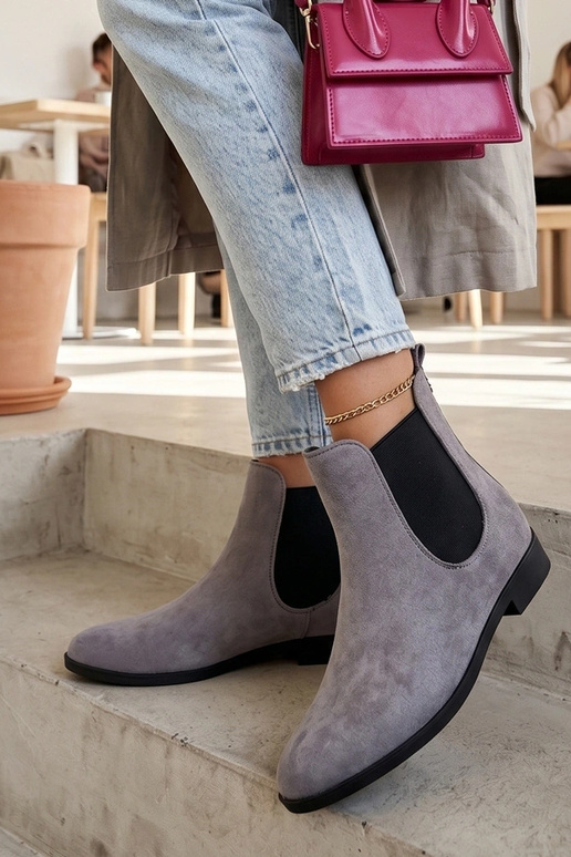 Botines grises con caña elástica Cinzia