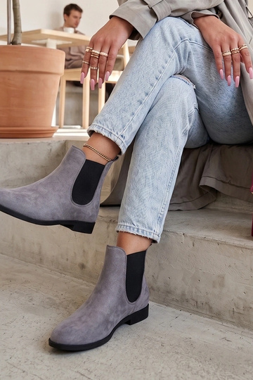 Botines grises con caña elástica Cinzia 2