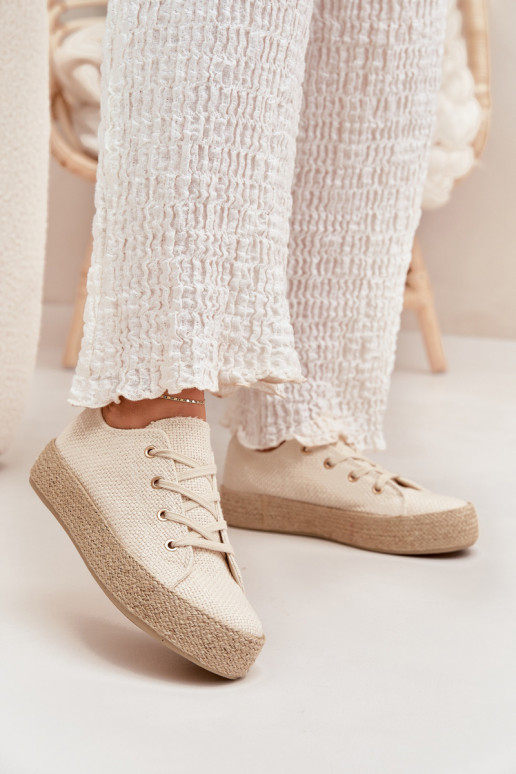 Zapatos casuales beiges de plataforma Princa