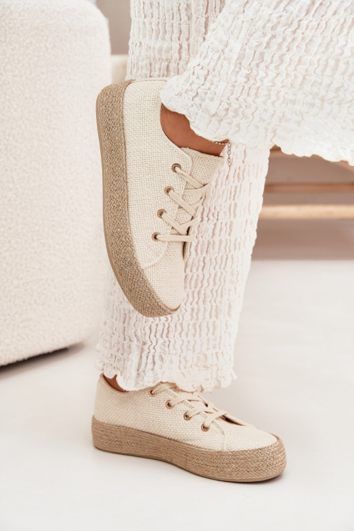 Zapatos casuales beiges de plataforma Princa