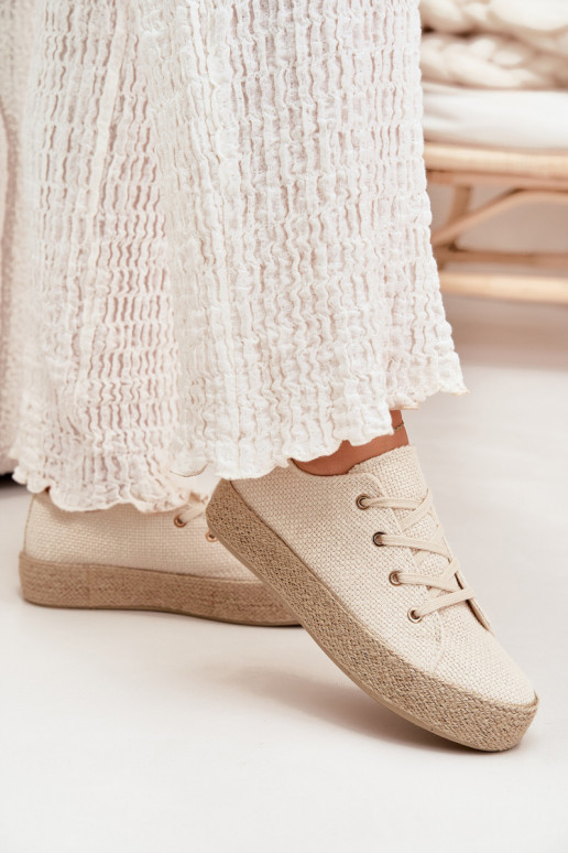 Zapatos casuales beiges de plataforma Princa