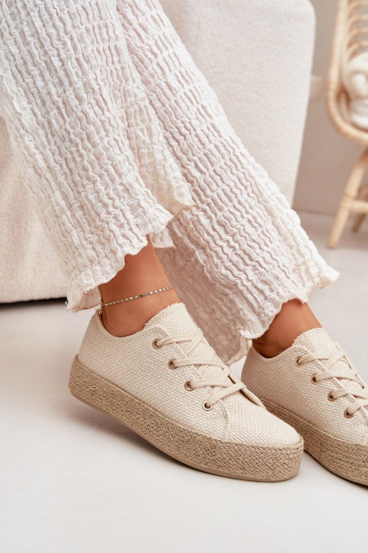 Zapatos casuales beiges de plataforma Princa