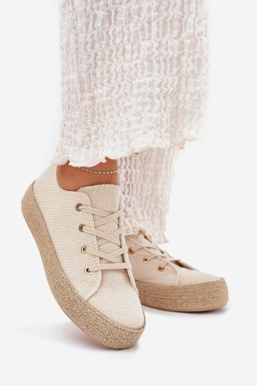 Zapatos casuales beiges de plataforma Princa
