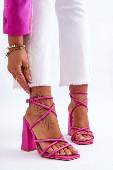 Sandalias de tacón rosa Josette