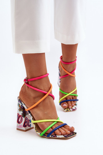Sandalias de tacón multicolores Josette