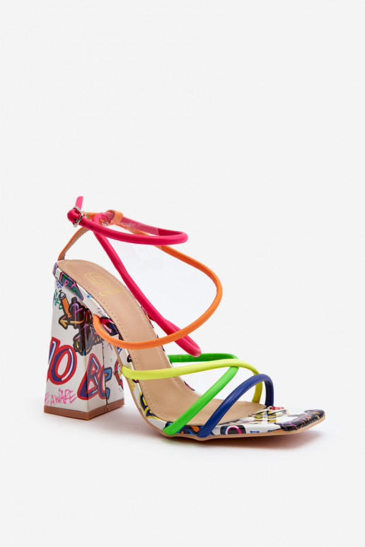 Sandalias de tacón multicolores Josette