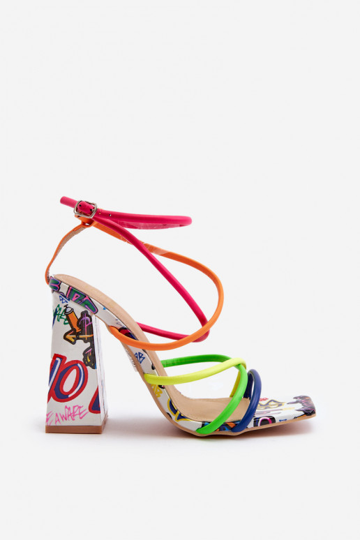 Sandalias de tacón multicolores Josette