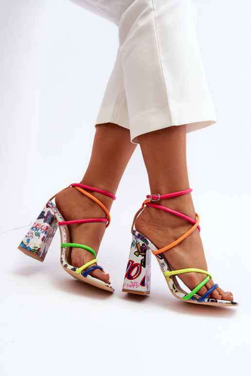 Sandalias de tacón multicolores Josette