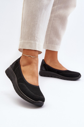 Bailarinas negras con plataforma Aviaba
