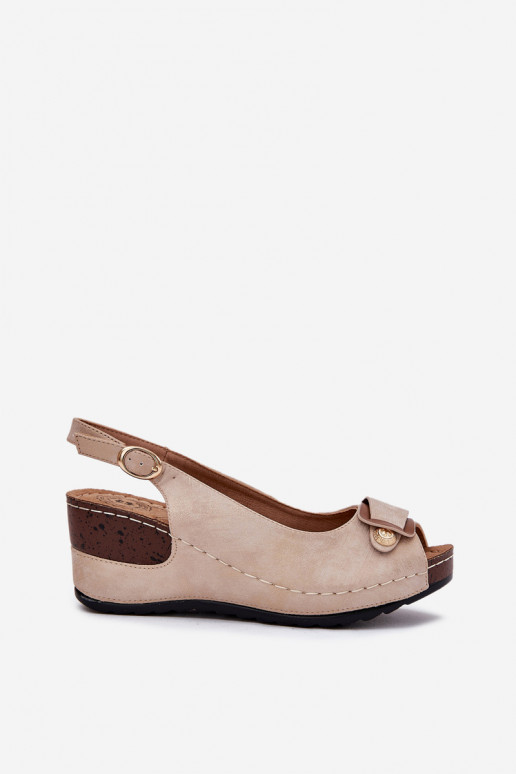 Sandalias ligeras de plataforma arena y oro Comfort Shoes Efravia