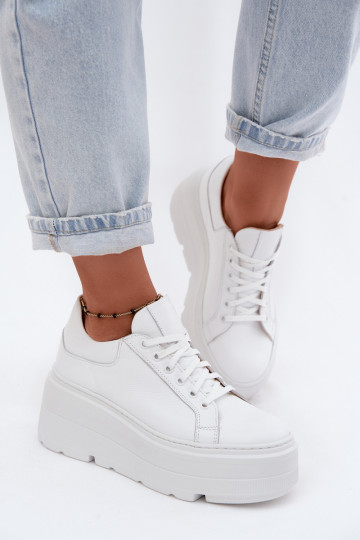 Zapatillas de mujer con plataforma en color blanco Zazoo N1000S3 2