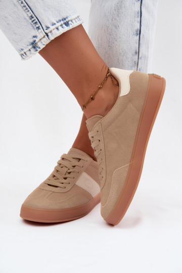 Zapatillas de deporte para mujeres de ante sintético Big Star UU274009 en color arena 2