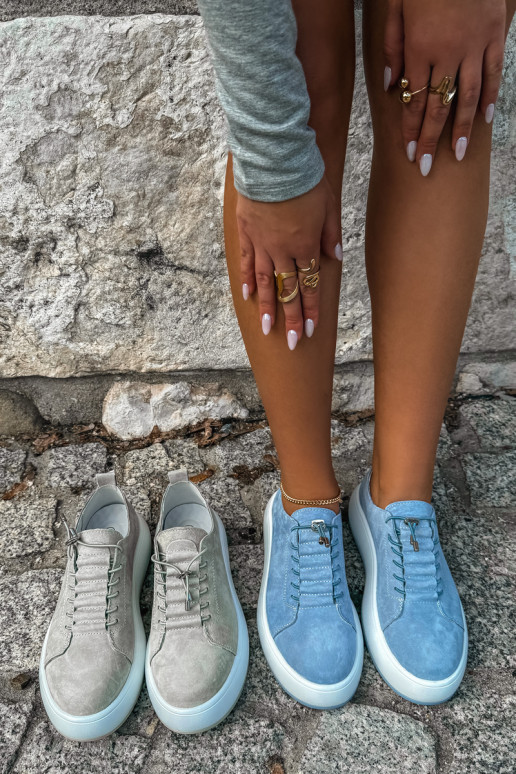 Zapatillas de plataforma azules de ante sintético Blushy