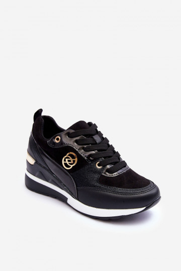 Zapatillas deportivas negras para mujer con plataforma Genova