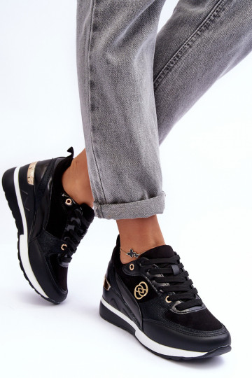 Zapatillas deportivas negras para mujer con plataforma Genova 2
