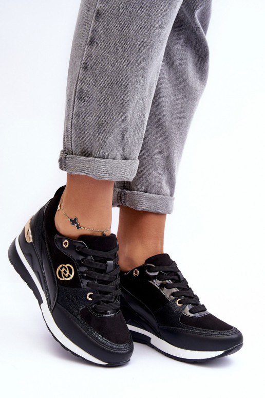 Zapatillas deportivas negras para mujer con plataforma Genova