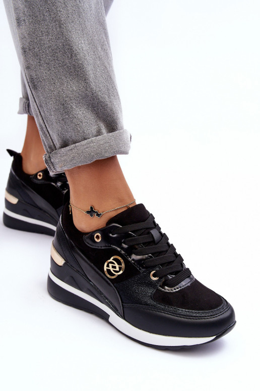 Zapatillas deportivas negras para mujer con plataforma Genova