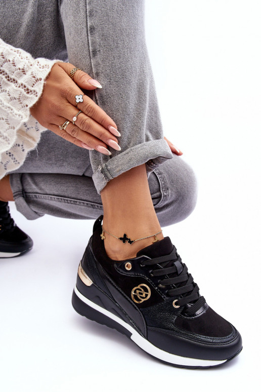 Zapatillas deportivas negras para mujer con plataforma Genova
