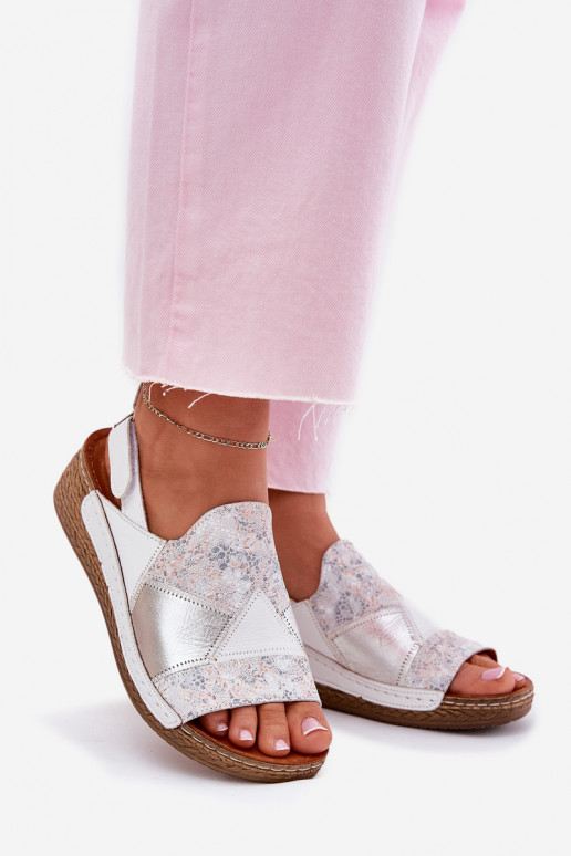 Sandalias blancas para mujer con plataforma Braid Tai turiciejka L7067-11