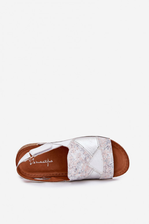 Sandalias blancas para mujer con plataforma Braid Tai turiciejka L7067-11