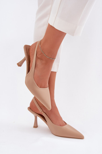 Sandalias de color arena para mujer con tacones finos Lunira 2