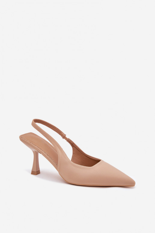 Sandalias de color arena para mujer con tacones finos Lunira