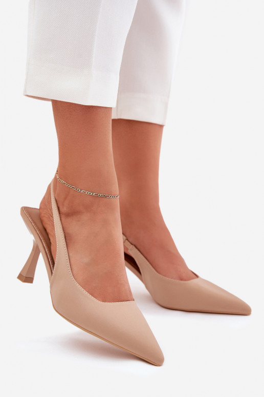 Sandalias de color arena para mujer con tacones finos Lunira