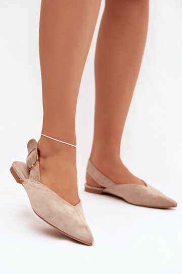 Bailarinas beiges para mujer con hebillas Tanelia