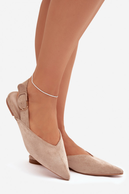 Bailarinas beiges para mujer con hebillas Tanelia