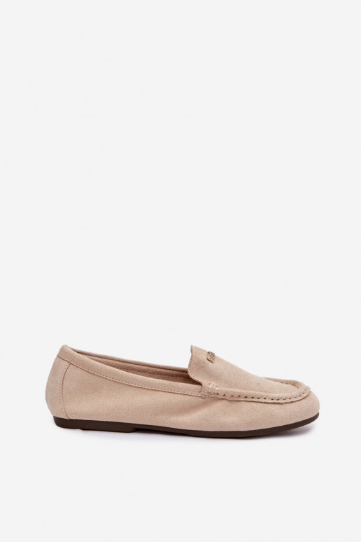 Mocasines beiges para mujer con detalles dorados Sarivelle
