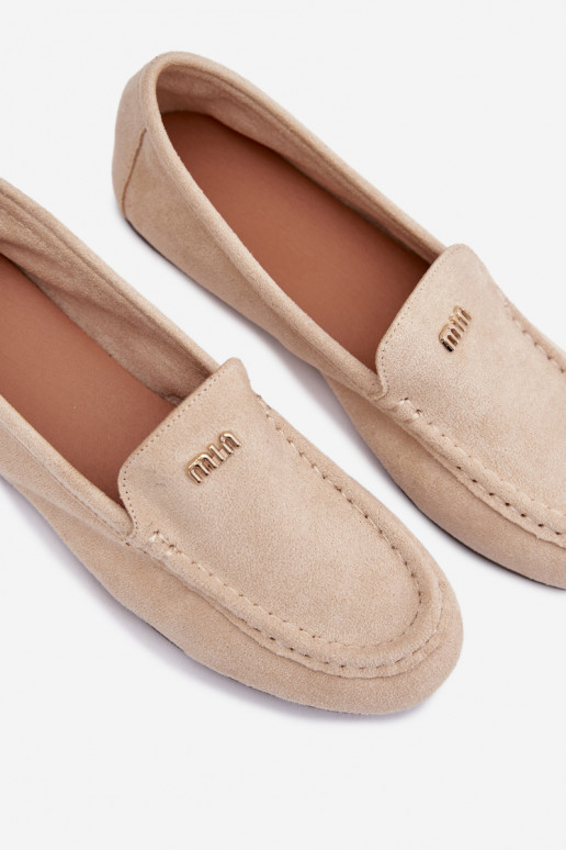 Mocasines beiges para mujer con detalles dorados Sarivelle
