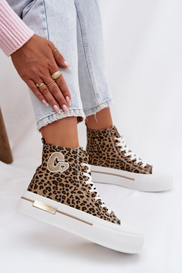 Zapatos casuales con plataforma y estampado de leopardo Meloria