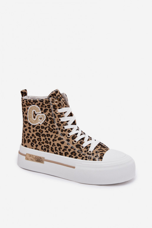 Zapatos casuales con plataforma y estampado de leopardo Meloria