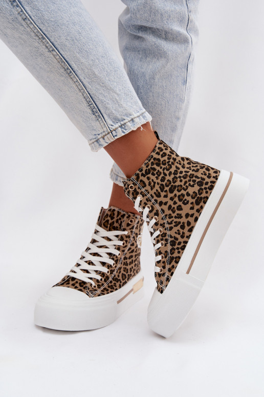 Zapatos casuales con plataforma y estampado de leopardo Meloria