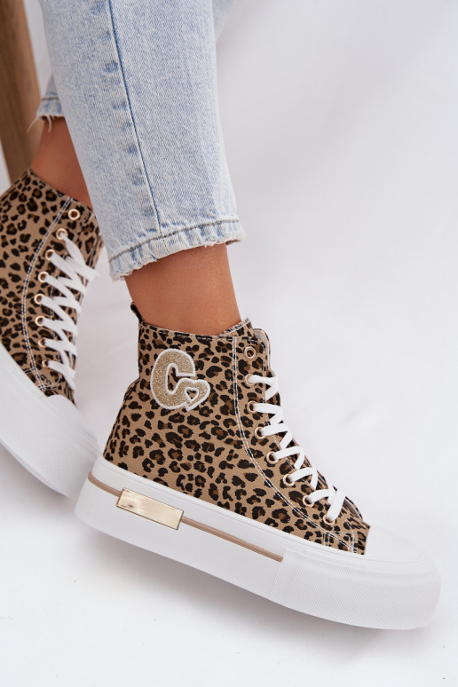 Zapatos casuales con plataforma y estampado de leopardo Meloria
