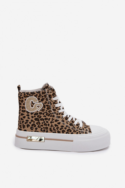 Zapatos casuales con plataforma y estampado de leopardo Meloria