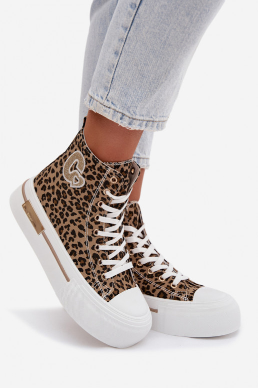 Zapatos casuales con plataforma y estampado de leopardo Meloria