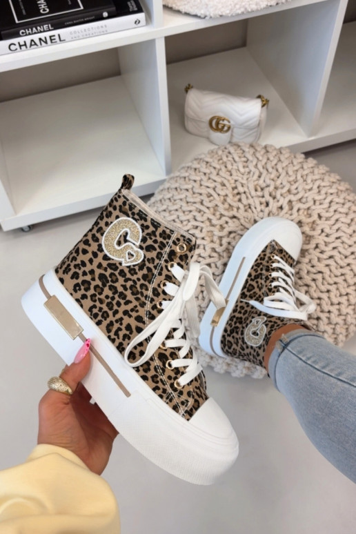 Zapatos casuales con plataforma y estampado de leopardo Meloria