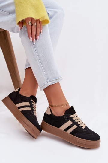 Zapatillas deportivas negras con plataforma Giselia