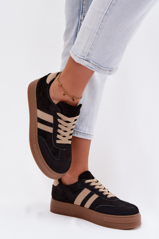 Zapatillas deportivas negras con plataforma Giselia