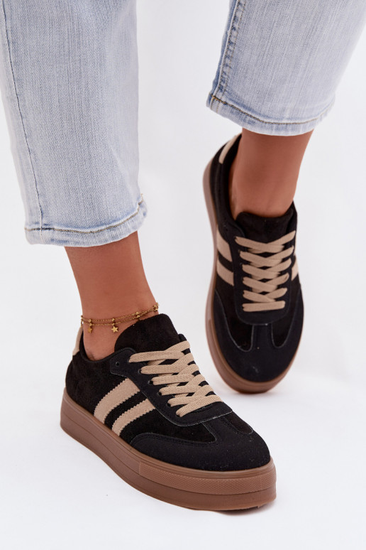 Zapatillas deportivas negras con plataforma Giselia