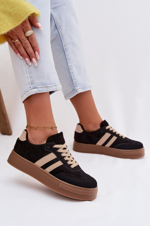 Zapatillas deportivas negras con plataforma Giselia