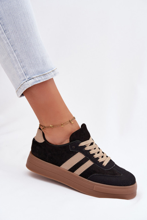 Zapatillas deportivas negras con plataforma Giselia