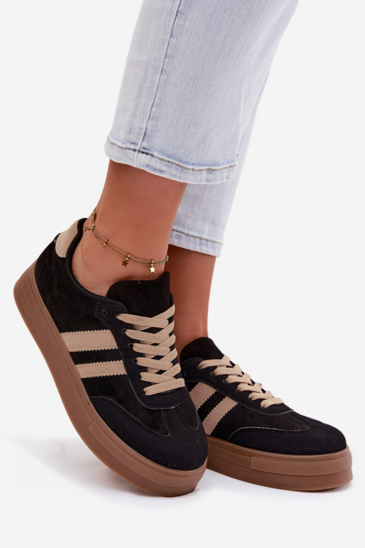 Zapatillas deportivas negras con plataforma Giselia