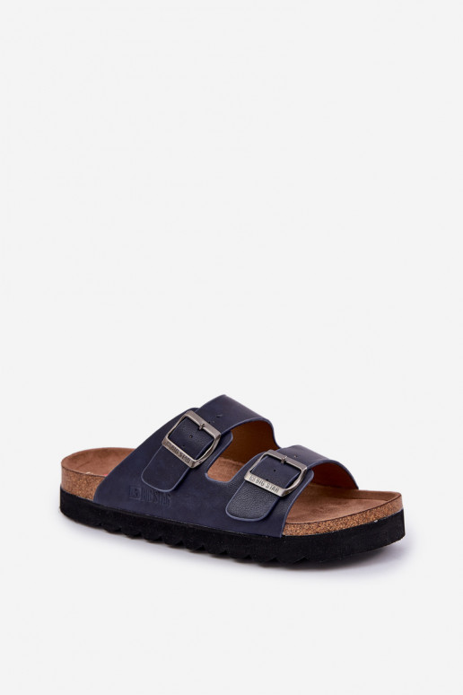 Pantuflas ligeras para hombre con hebillas de eco cuero Big Star NN174530 color azul marino
