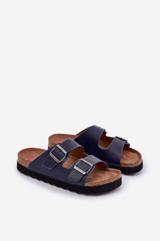 Pantuflas ligeras para hombre con hebillas de eco cuero Big Star NN174530 color azul marino