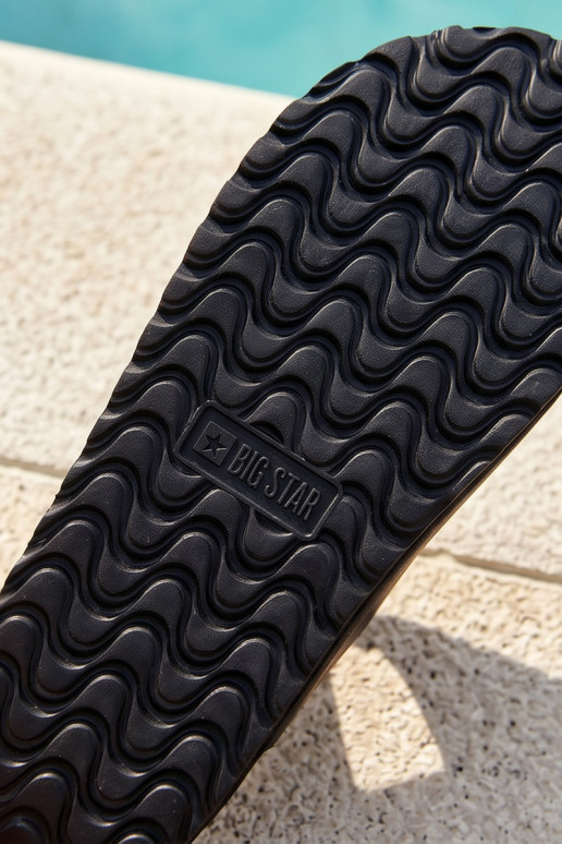 Pantuflas ligeras para hombre con hebillas de eco cuero Big Star NN174531 color negro